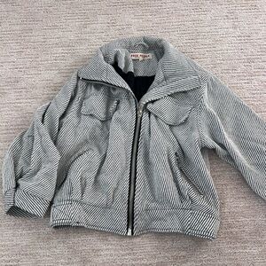 Free People Striped Bomber Jacket